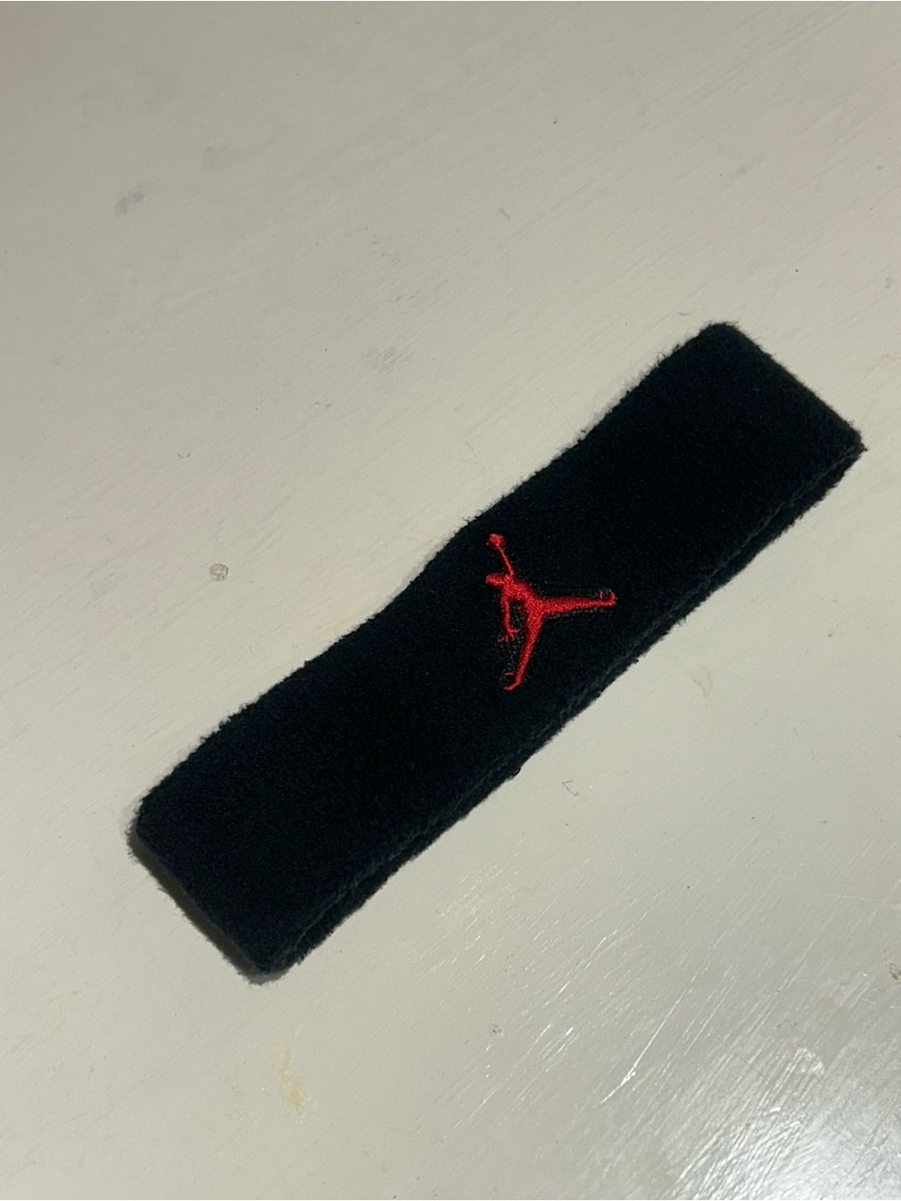 Jordan Men’s Black Terry Headband with Red Jumpman Logo, OSFA